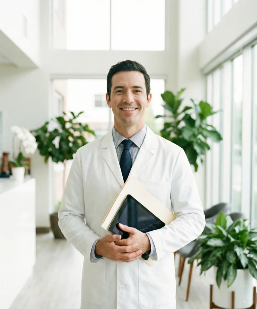 Bursa İşe Giriş Sağlık Raporu Uzman Doktor Bursa'da işe giriş sağlık raporu hizmeti sunan profesyonel işyeri hekimi ve modern klinik ortamı.